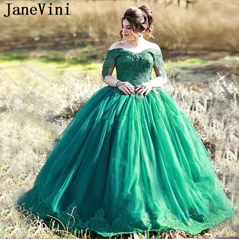 Элегантное бальное платье jaevini зеленое Quinceanera 2019 милое из фатина для