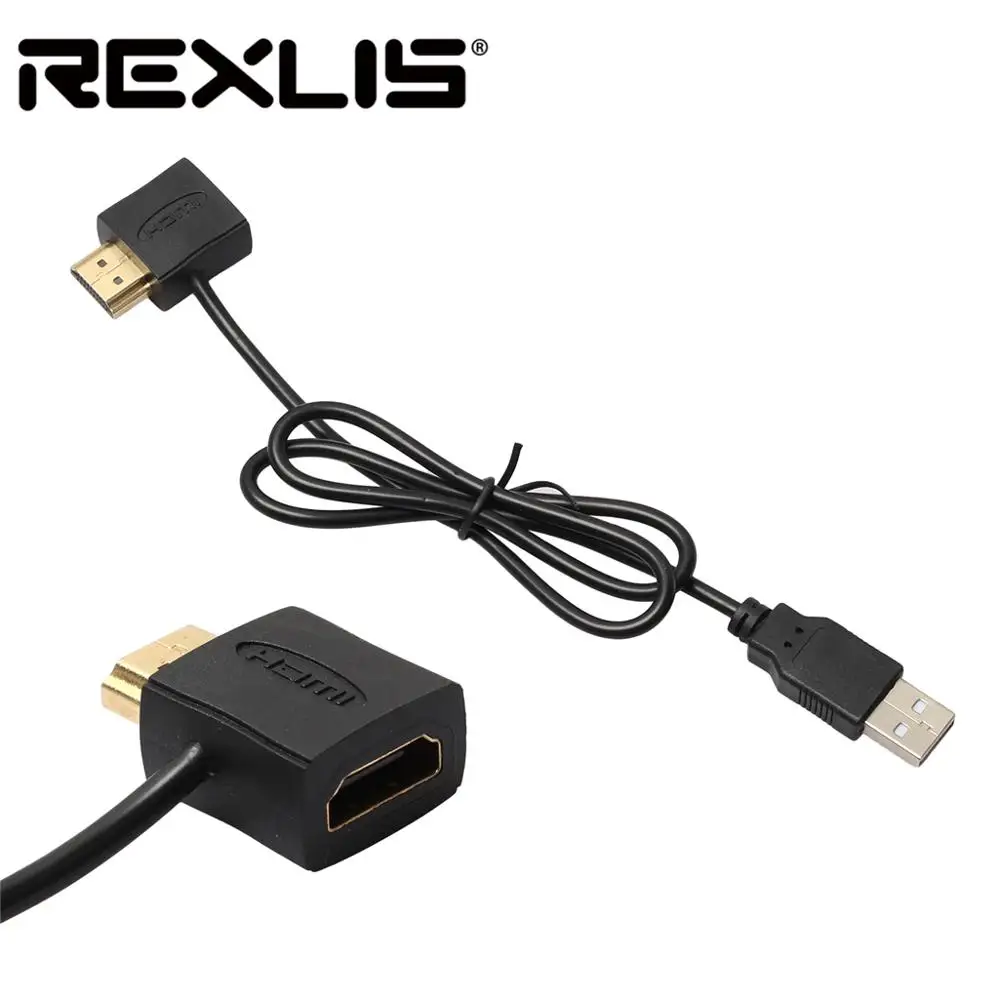 REXLIS Портативный 50 см USB 2 0 HDMI мужчин и женщин адаптер Extender Питание Соединительный