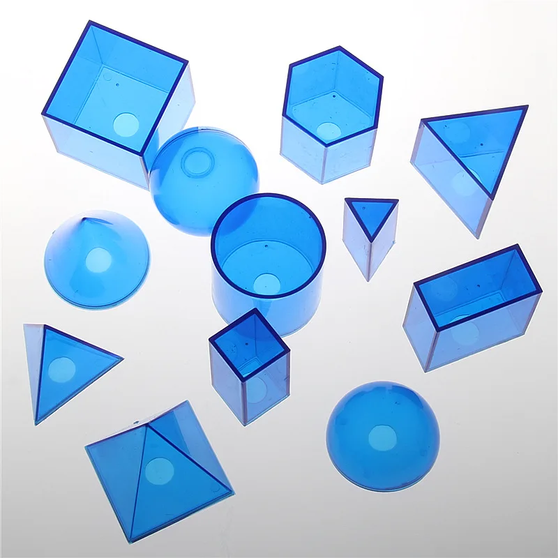 12pcs Geometric Shape Models Geometry Transparent Demonstration Props Primary Math Children Understanding Teaching Aids | Канцтовары для