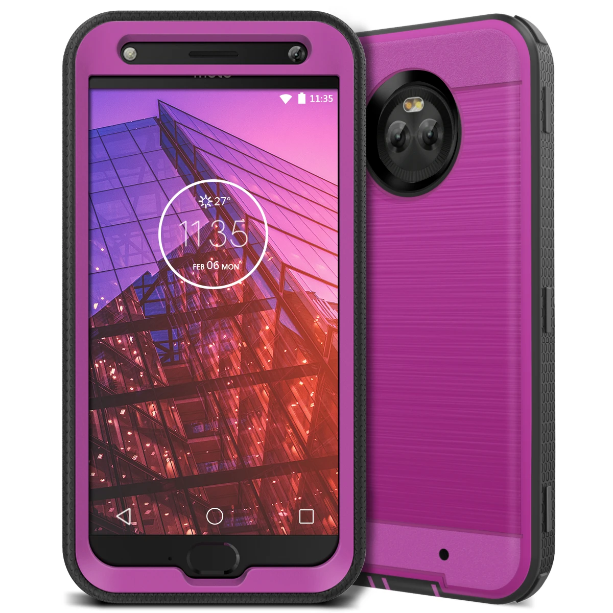 Роскошный Жесткий чехол GrandEver 2 в 1 для Moto X4 s матовый Mteal текстурированный простой