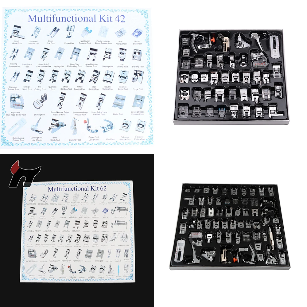 62pcs Home Sewing Machine Feet Presser Sewings Machine Foot DIY Household Sew Accessories&Prop Kits Dropshiipping
62pcs Home Sewing Machine Feet Presser Sewings Machine Foot DIY Household Sew Accessories&Prop Kits Dropshiipping