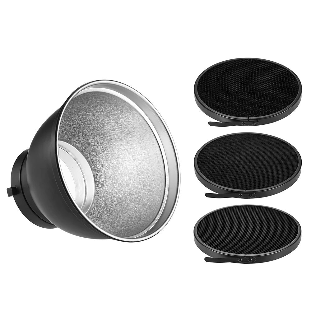 7" Standard Reflector Diffuser Lamp Shade Dish With Degree Honeycomb Grid for Bowens Mount Strobe Flash Light Speedlite
7" Standard Reflector Diffuser Lamp Shade Dish With Degree Honeycomb Grid for Bowens Mount Strobe Flash Light Speedlite