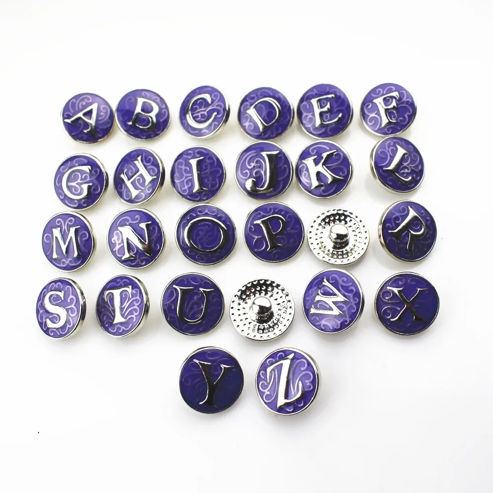 New Arrive 26pcs/lot Purple A-Z Alphabet Letters Snap Buttons Charms Jewelry Ginger fit 18mm Jewelry Fitting
New Arrive 26pcs/lot Purple A-Z Alphabet Letters Snap Buttons Charms Jewelry Ginger fit 18mm Jewelry Fitting