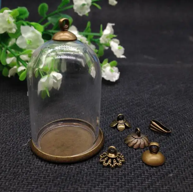 100sets/lot 38*25mm glass globe antique bronze base 8mm beads cap set glass bottle vial pendant necklace pendant jewelry finding
100sets/lot 38*25mm glass globe antique bronze base 8mm beads cap set glass bottle vial pendant necklace pendant jewelry finding