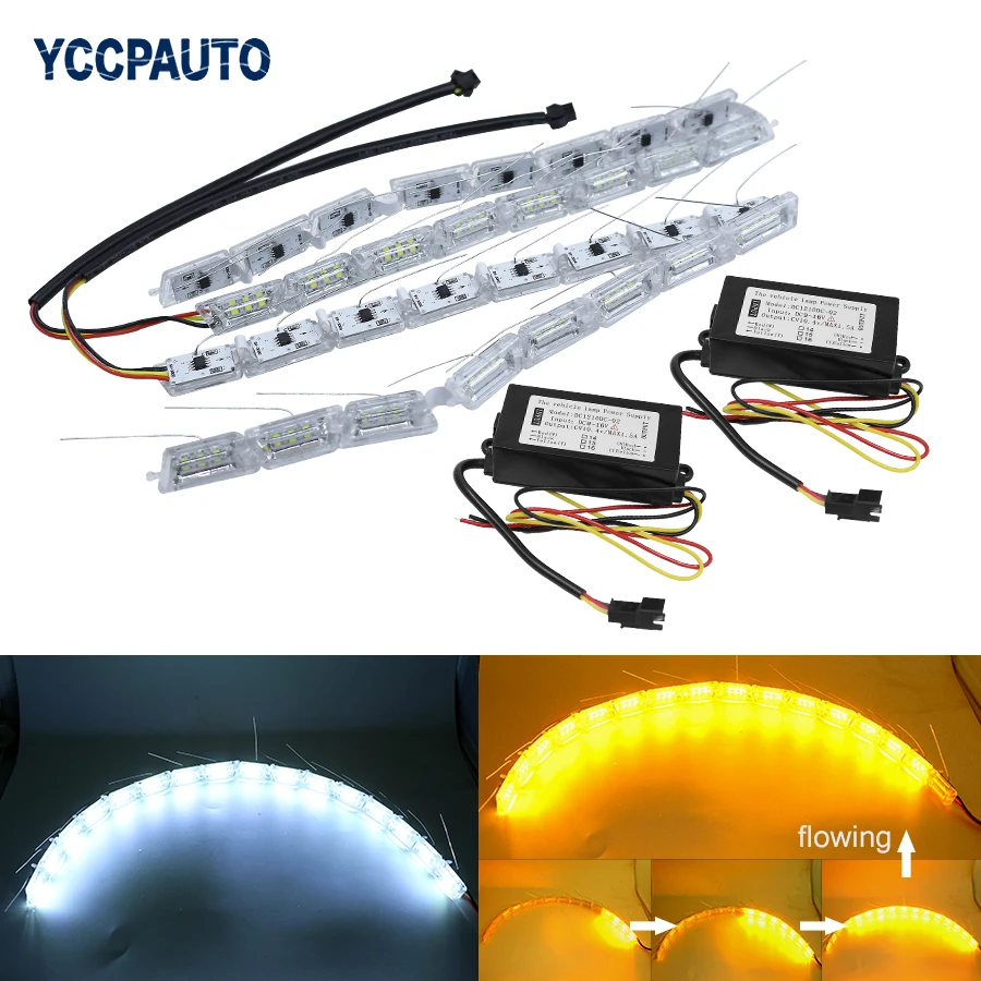 YCCPAUTO Car Flexible White/Amber Switchback LED DRL Daytime Running Light with Flow Style Turn Signal Lights 2017 Car Styling
YCCPAUTO Car Flexible White/Amber Switchback LED DRL Daytime Running Light with Flow Style Turn Signal Lights 2017 Car Styling