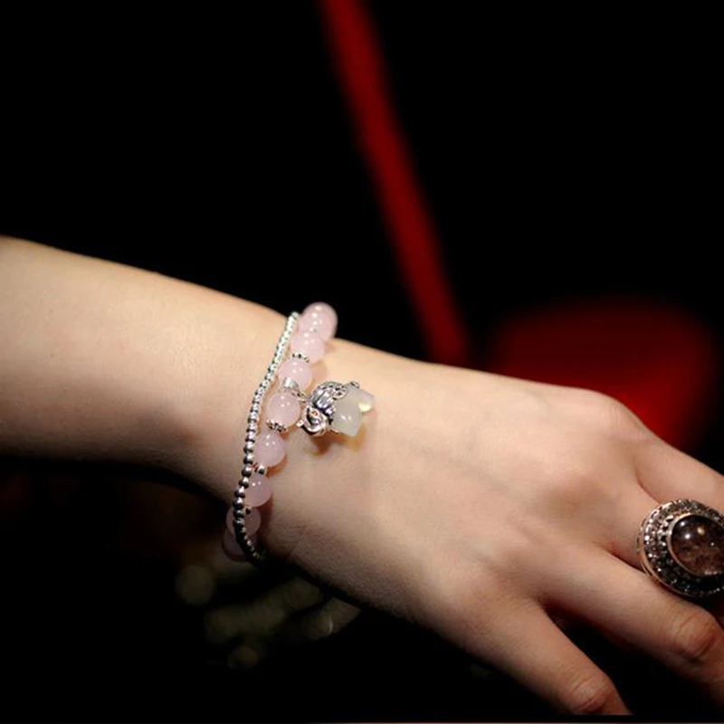 Pink Natural Crystal Bracelets With Small Elephant Energy Lucky for Women Girl Double layer Bracelet Jewelry JoursNeige
Pink Natural Crystal Bracelets With Small Elephant Energy Lucky for Women Girl Double layer Bracelet Jewelry JoursNeige