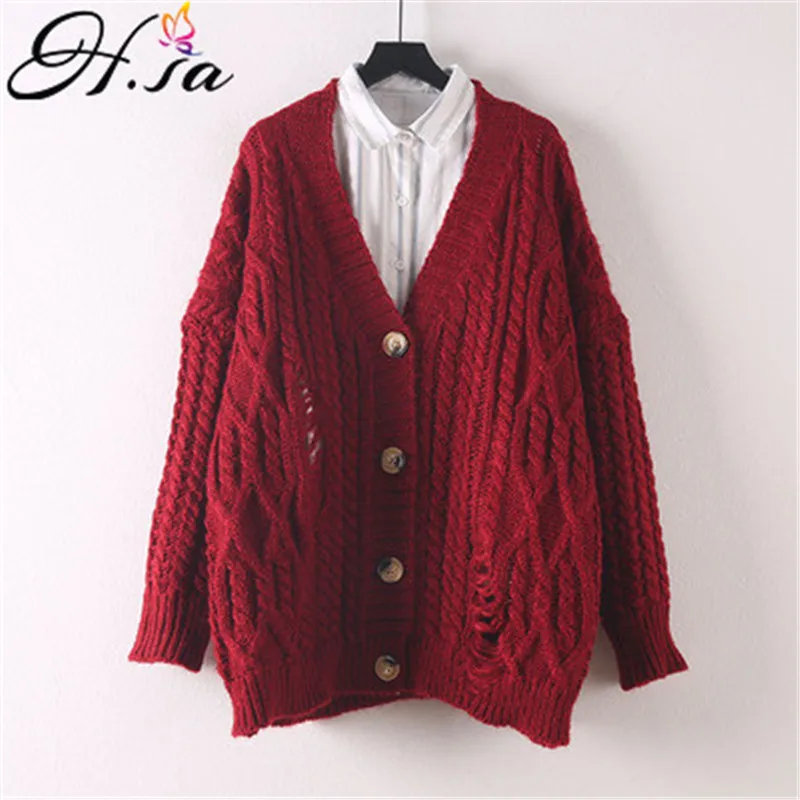 H.SA Sweater Cardigans Women Knit Jacket Vintage Knitwear Borke Hole Basic Coats Knitted Sweater Jumper Single-Breasted Cardigan
H.SA Sweater Cardigans Women Knit Jacket Vintage Knitwear Borke Hole Basic Coats Knitted Sweater Jumper Single-Breasted Cardigan