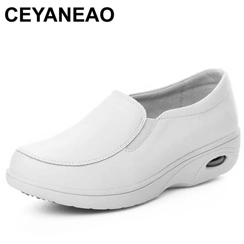 CEYANEAOGenuine Leather Women White Nurse Shoes Ladies Casual Platform Flats Comfortable Massage Flats For Women DoctorWork Shoe
CEYANEAOGenuine Leather Women White Nurse Shoes Ladies Casual Platform Flats Comfortable Massage Flats For Women DoctorWork Shoe