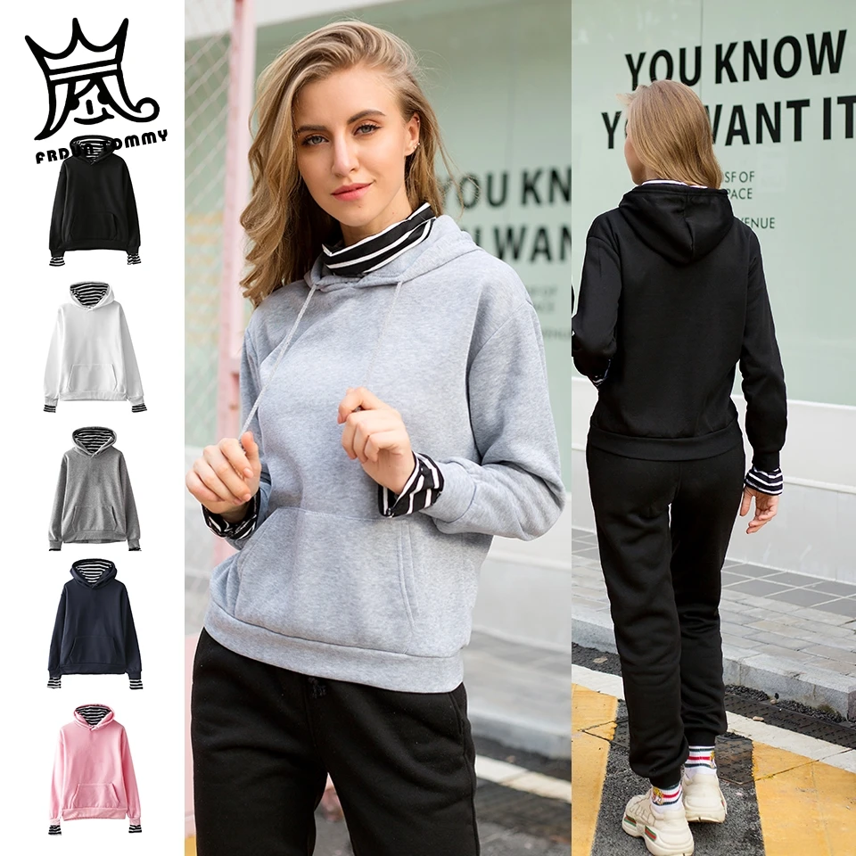 Толстовки FRDUN TOMMY 2019 худи из двух частей осенние женские свитшоты толстовки в