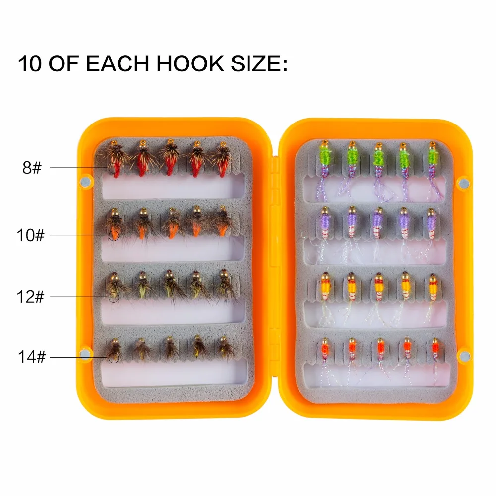Piscifun 40pcs Wet Flies Fly Fishing flies Kit Bass Salmon Trouts Sinking Assortment with Fly Box Free shipping
Piscifun 40pcs Wet Flies Fly Fishing flies Kit Bass Salmon Trouts Sinking Assortment with Fly Box Free shipping