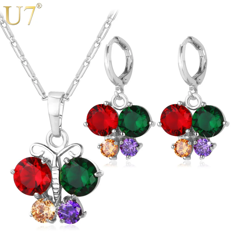 U7 Silver Color Insect Jewelry For Women AAA Cubic Zirconia Earrings Necklace Set Butterfly Sets S691
U7 Silver Color Insect Jewelry For Women AAA Cubic Zirconia Earrings Necklace Set Butterfly Sets S691