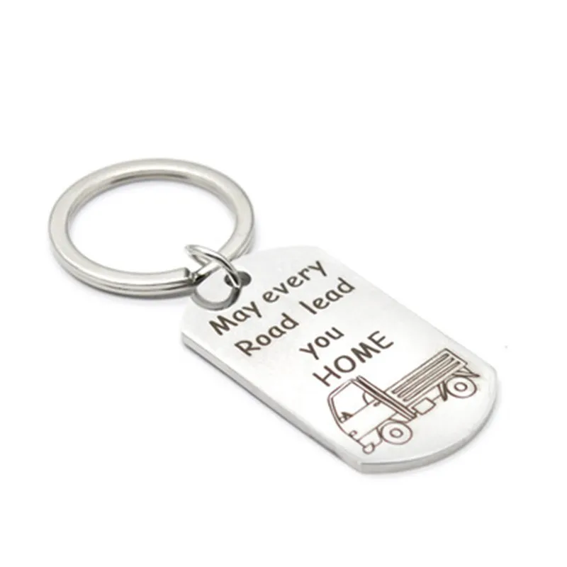 Hot creative May every road lead you home stainless steel keychain father's day truck key chain gift
Hot creative May every road lead you home stainless steel keychain father's day truck key chain gift