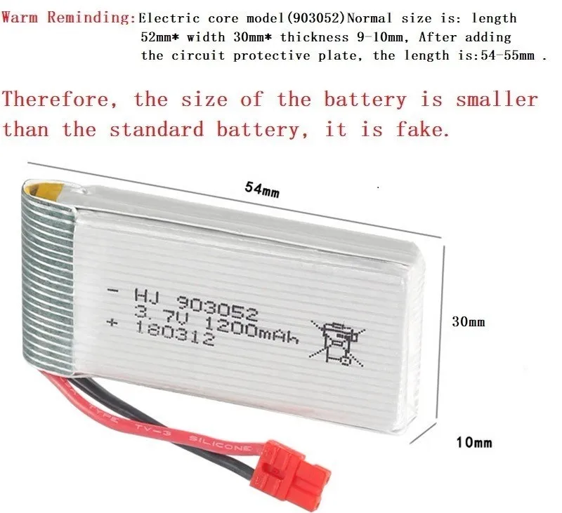 3.7V 1200mah Lipo Battery For Syma X5HC X5HW X5UW X5UC RC Quadcopter Spare Parts 3.7V Battery RC Camera Drone Accessories 10pcs
3.7V 1200mah Lipo Battery For Syma X5HC X5HW X5UW X5UC RC Quadcopter Spare Parts 3.7V Battery RC Camera Drone Accessories 10pcs