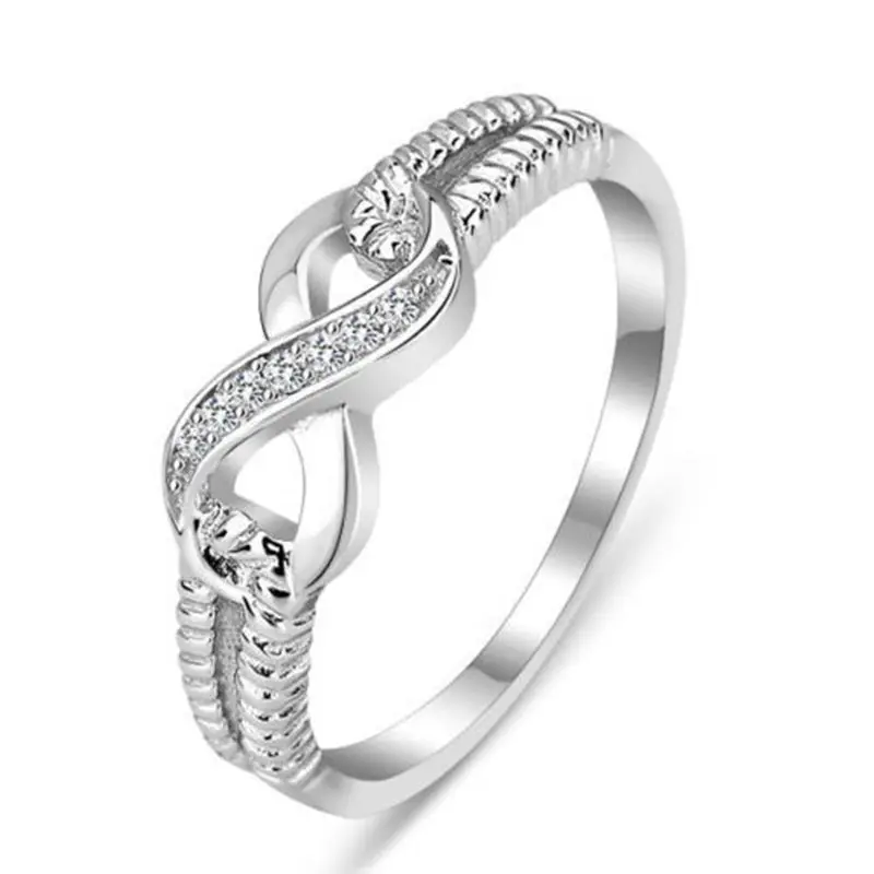 Classic Infinite sign inlay Cubic Zirconia Rings for man woman silvery Party Finger Jewelry Gift Dropshipping
Classic Infinite sign inlay Cubic Zirconia Rings for man woman silvery Party Finger Jewelry Gift Dropshipping