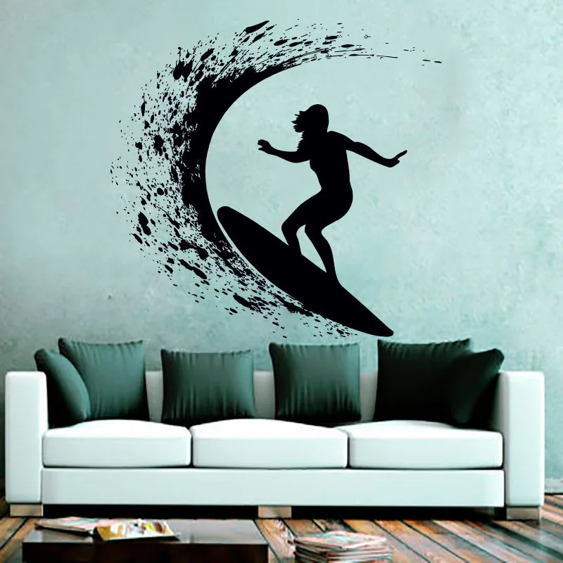 ZOOYOO Living Room Self Adhesive Surfing Wall Sticker Art Home Decor Black Vinyl Removable Wall Decals
ZOOYOO Living Room Self Adhesive Surfing Wall Sticker Art Home Decor Black Vinyl Removable Wall Decals