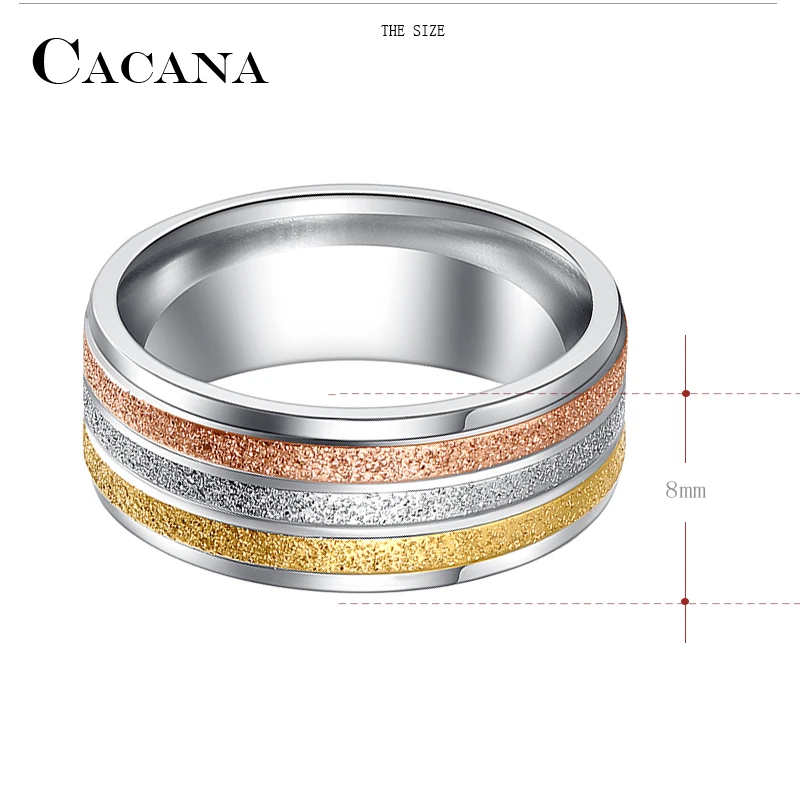 CACANA Stainless Steel Rings For Women Three Colors Lines Trendy Wedding Ring Women Party Jewelry Wholesale R104
CACANA Stainless Steel Rings For Women Three Colors Lines Trendy Wedding Ring Women Party Jewelry Wholesale R104