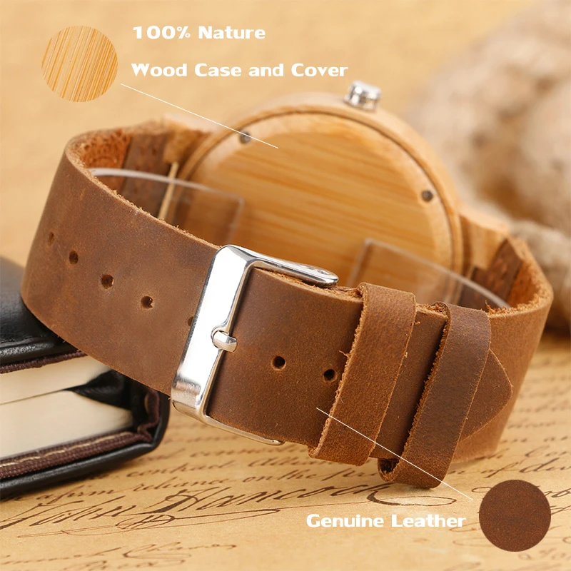 2017 Hot Bamboo Watch Natural Tree Pattern Dial Soft Leather Strap Casual Men Women Wooden Quartz Wristwatch Creative Wood Clock
2017 Hot Bamboo Watch Natural Tree Pattern Dial Soft Leather Strap Casual Men Women Wooden Quartz Wristwatch Creative Wood Clock
