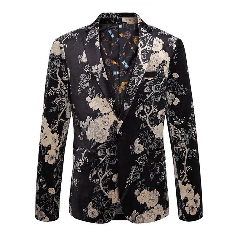 YUSHU New Arrival Velvet Digital Printing Craft Blazer Fashion Brand Slim Fit Cotton Masculino Blazers Suit Jacket DJ Club Stage
YUSHU New Arrival Velvet Digital Printing Craft Blazer Fashion Brand Slim Fit Cotton Masculino Blazers Suit Jacket DJ Club Stage