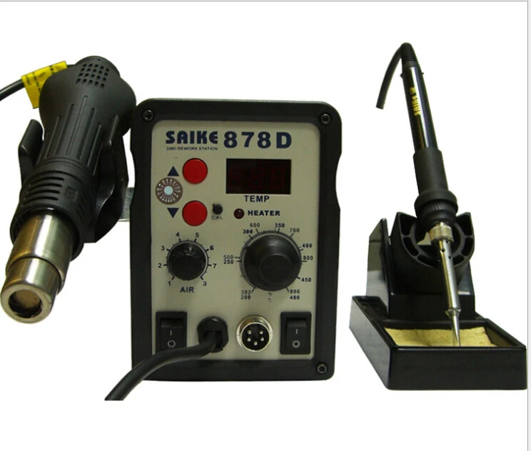 Регулируемая цифровая паяльная станция 2 в 1 Saike 878D SMD + паяльная станция 220 В или 110 В 750 Вт
Регулируемая цифровая паяльная станция 2 в 1 Saike 878D SMD + паяльная станция 220 В или 110 В 750 Вт