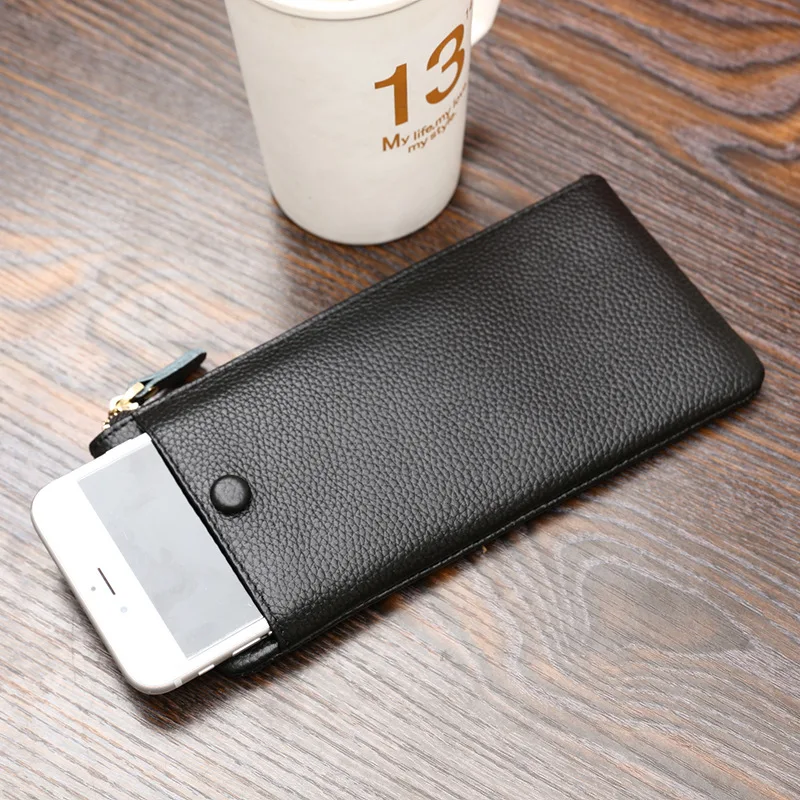 genuine leather wallet Unisex Casual purse Zipper Long slim Cell Phone money bag Button purses card holder designer wallets
genuine leather wallet Unisex Casual purse Zipper Long slim Cell Phone money bag Button purses card holder designer wallets