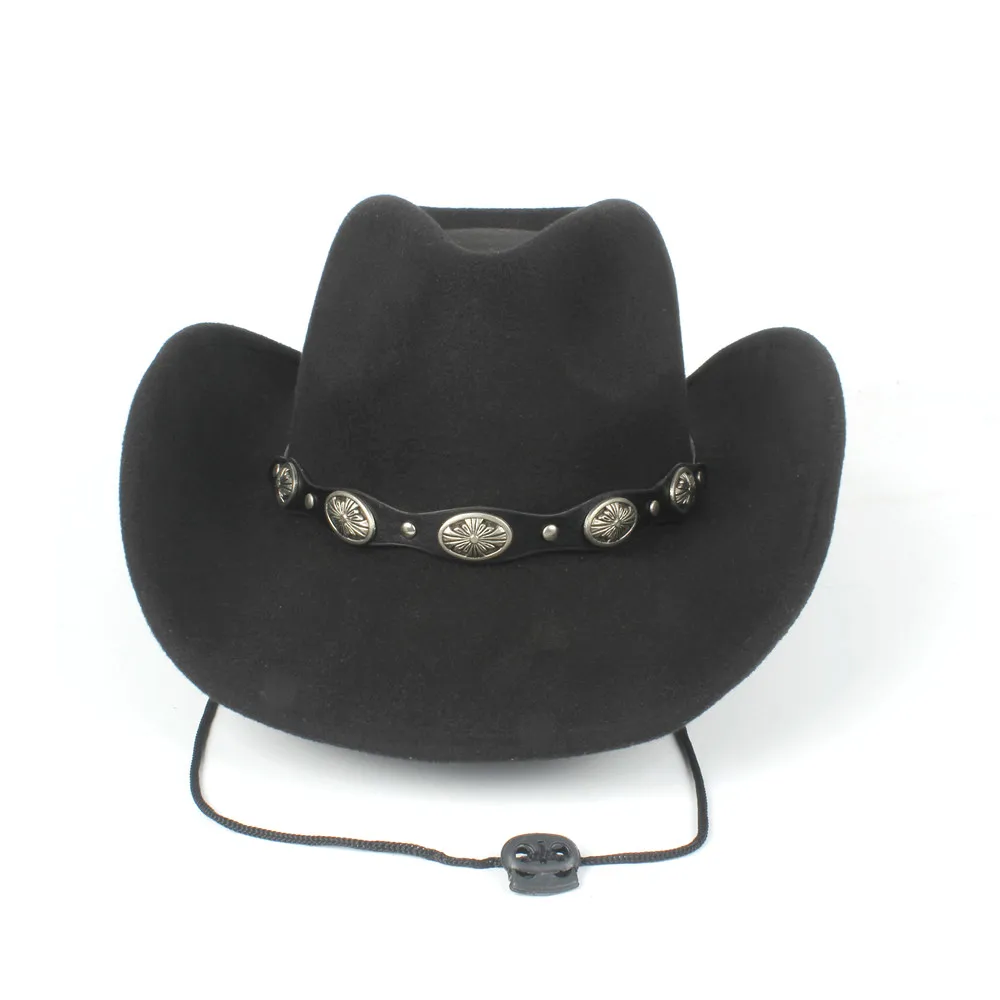 Новинка 2019 мужская и женская шерстяная ковбойская шляпа в западном стиле