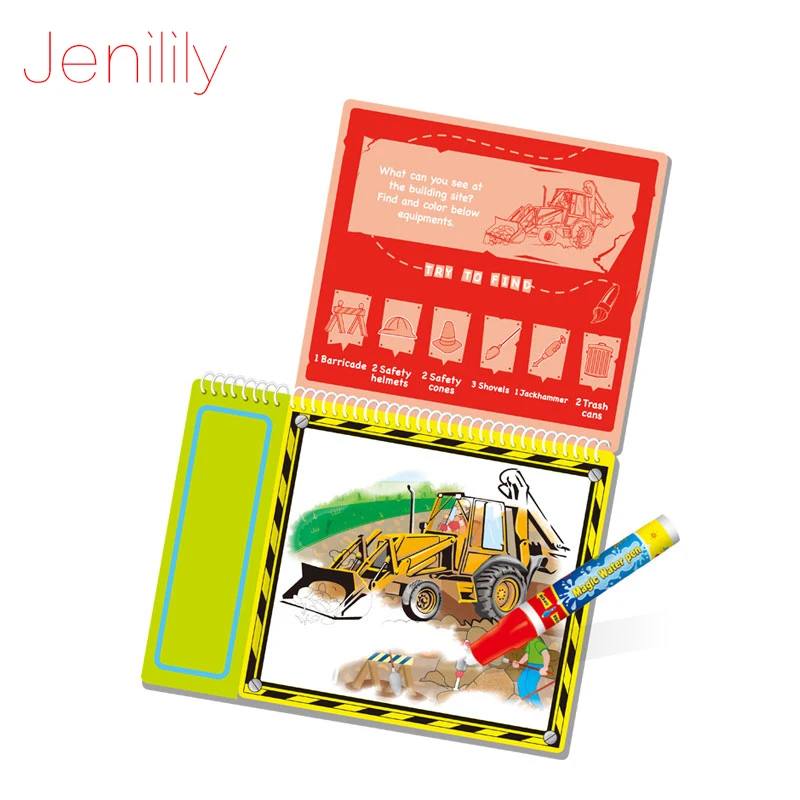 Jenilily JN2328 1 транспортная серия водяная книга для рисования с волшебной ручкой