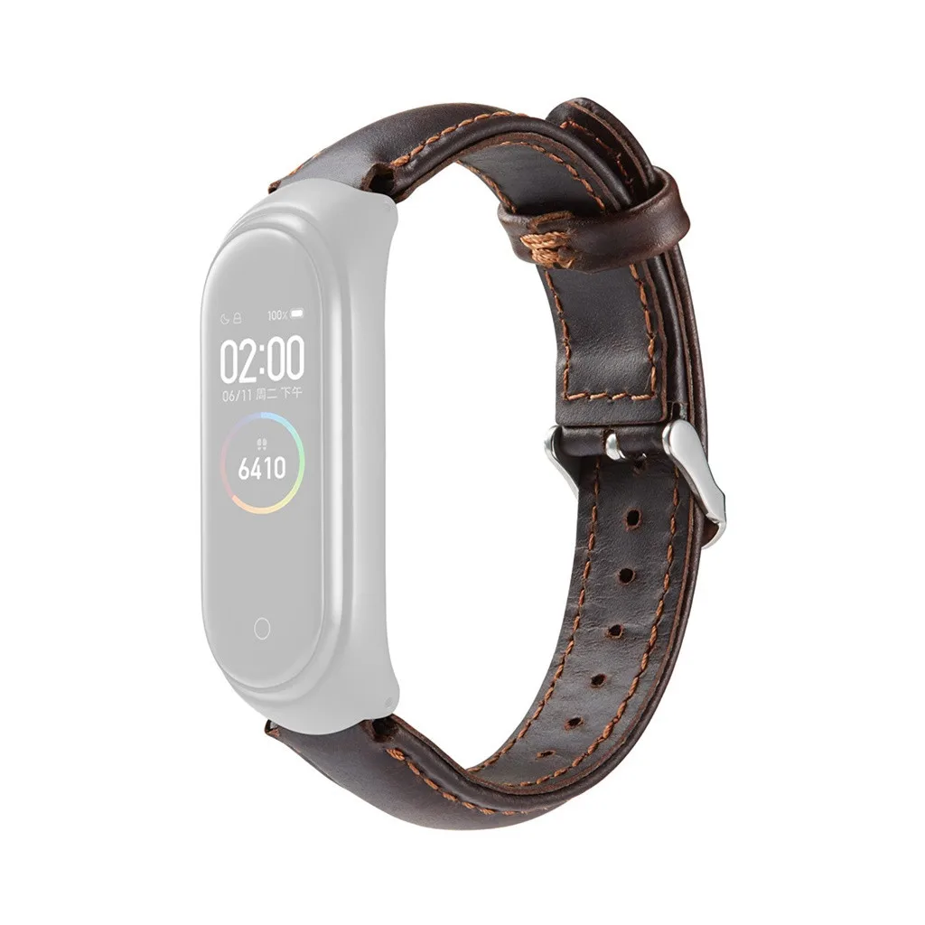 Браслет OMESHIN для нового Xiaomi Mi Band 4 качественный кожаный Модный деловой спортивный