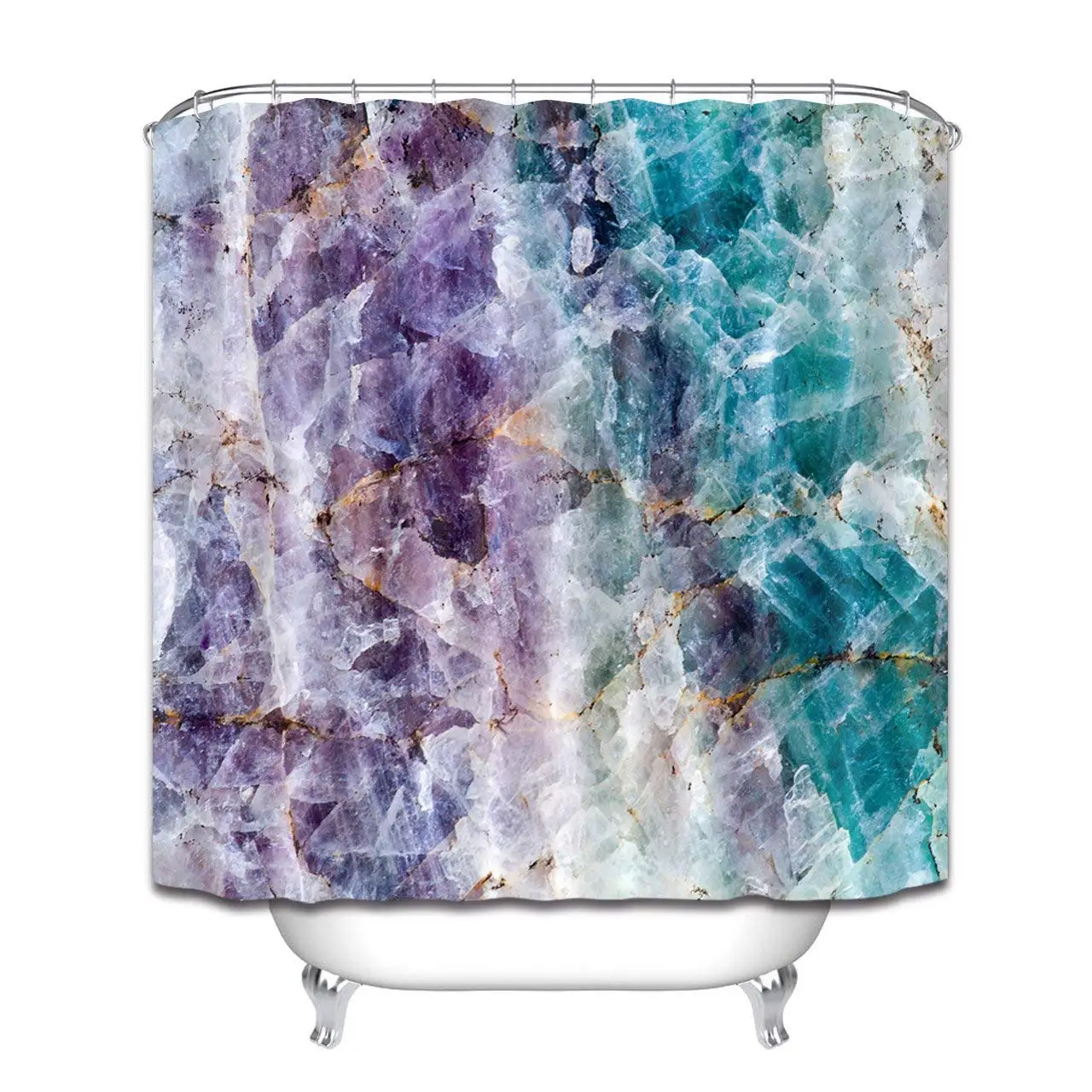 

Marble Shower Curtain Outer Space Galaxy Print Mysterious Universe Pattern Bath Curtain for Home Decor Fabric
