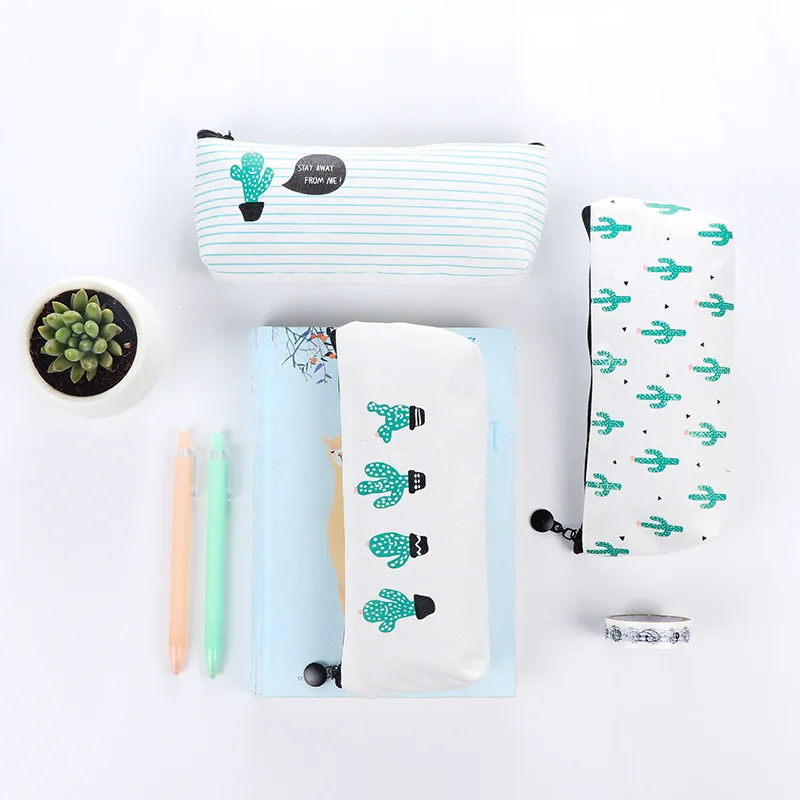 Brief Style Green Cactus Canvas Large Capacity Pencil Bag Stationery Storage Organizer Case School Supply
Brief Style Green Cactus Canvas Large Capacity Pencil Bag Stationery Storage Organizer Case School Supply