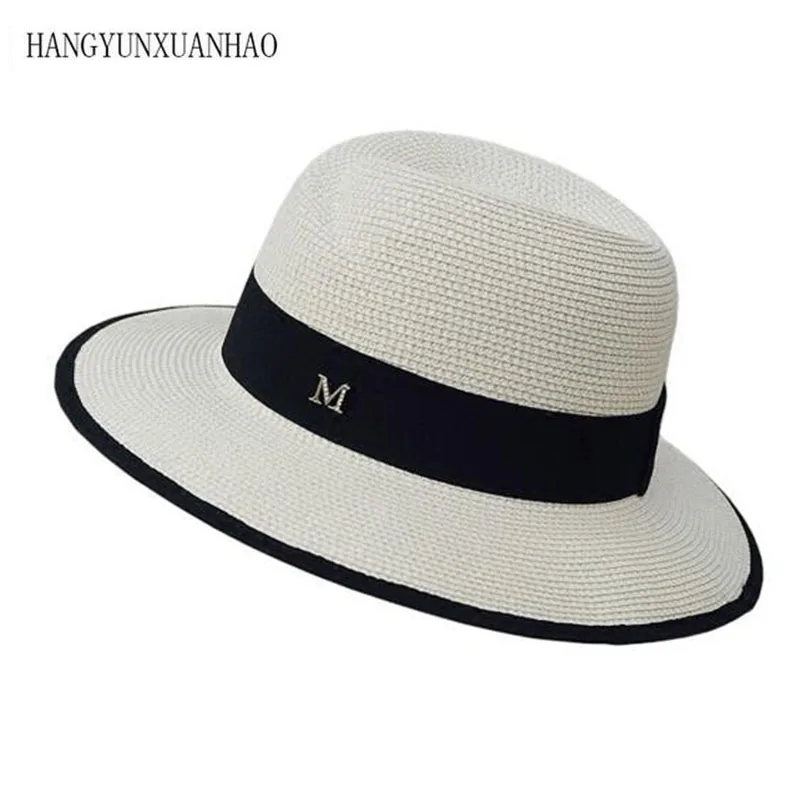 2019 New Summer M Letter Large Wide Brim Straw Hat For Women Anti-UV Beach Hat M Panama Straw Fedora Women's Travel Sun Cap
2019 New Summer M Letter Large Wide Brim Straw Hat For Women Anti-UV Beach Hat M Panama Straw Fedora Women's Travel Sun Cap