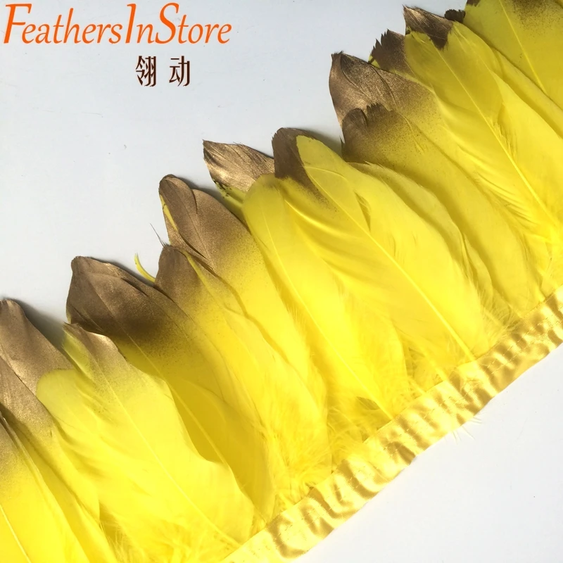 Yellow geese feather trimming fringe dyed goose feather ribbon Duck feather fringe for Diy Dress Decoration Clothes Accessories
Yellow geese feather trimming fringe dyed goose feather ribbon Duck feather fringe for Diy Dress Decoration Clothes Accessories