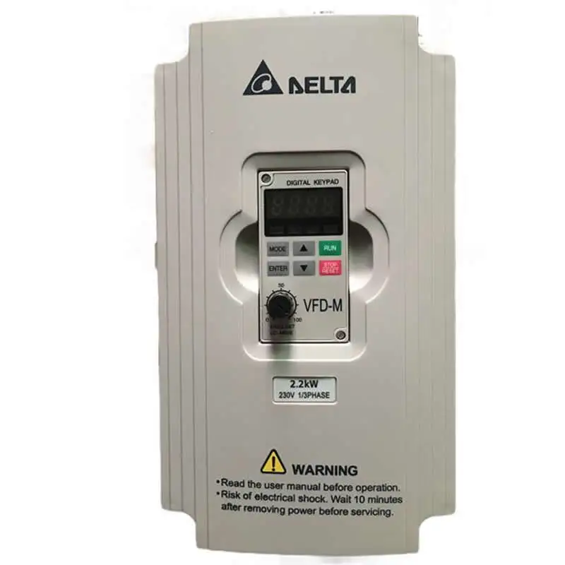 Delta Inverter VFD Variable Frequency Drive 1Phase 220V 2.2KW 3HP 0.1~400Hz VFD022M21A For Milling &Woodworking machine
Delta Inverter VFD Variable Frequency Drive 1Phase 220V 2.2KW 3HP 0.1~400Hz VFD022M21A For Milling &Woodworking machine
