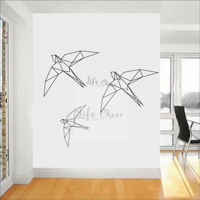 Three Geometric Birds Vinyl Wall Decal Modern Artist Home Decor Geometrical Fling Birds Wall Sticker Living Room Wallpaper AC135
Three Geometric Birds Vinyl Wall Decal Modern Artist Home Decor Geometrical Fling Birds Wall Sticker Living Room Wallpaper AC135