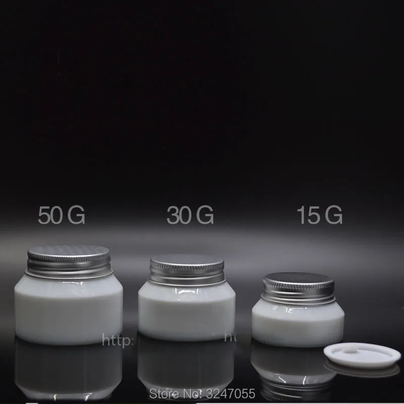 Стеклянная баночка для косметики и крема высшего качества с алюминиевой крышкой, пустой белый элегантный многоразовый контейнер «сделай с... 
Стеклянная баночка для косметики и крема высшего качества с алюминиевой крышкой, пустой белый элегантный многоразовый контейнер «сделай с...