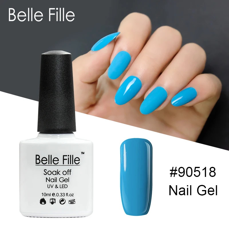 Belle FILLE УФ гель маникюр Полировка Ногтей Макияж Небесно Голубой для ногтей