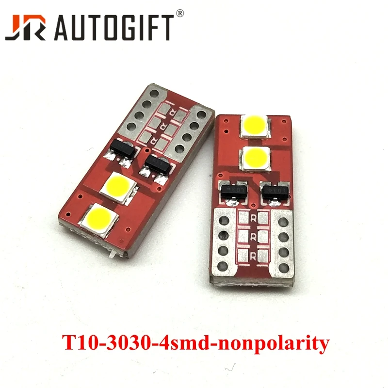 50 шт./лот W5W 194 T10 авто светодиодный 4 3030 SMD неполярный Габаритные огни Поворотники