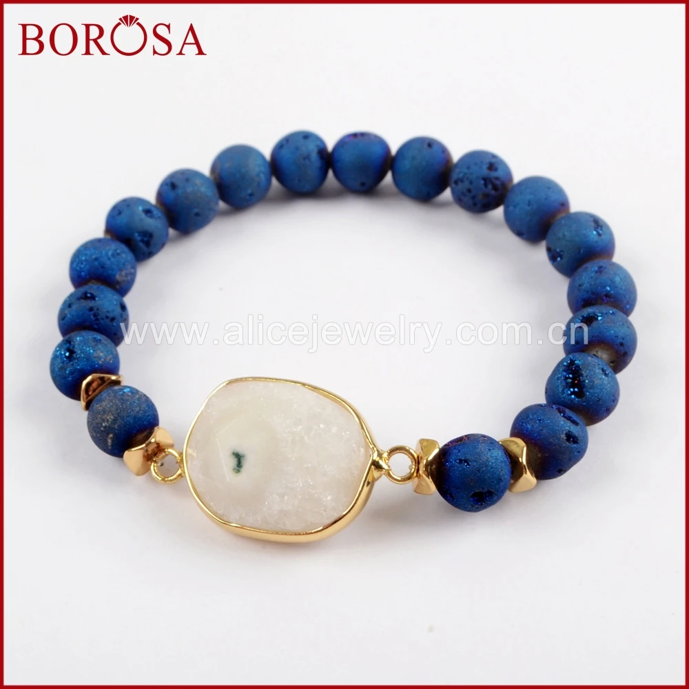 BOROSA 5/6 шт. золотой цвет белый Солнечный Кварц фотоэлемент с 8 мм титаном солнечный