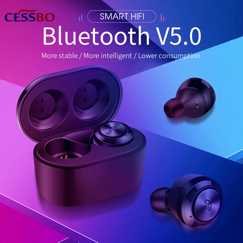 Новинка TWS Bluetooth-гарнитура 5 0 бинауральная стереогарнитура Беспроводная