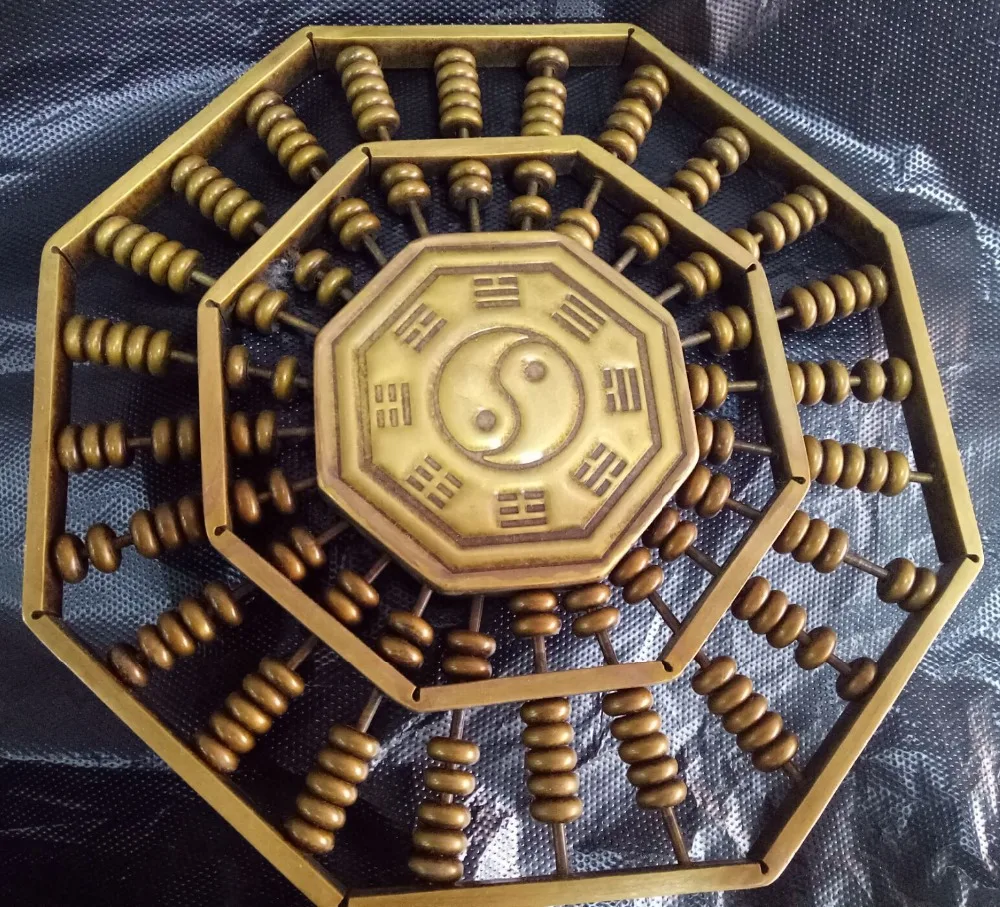 Ancient Chinese geomantic Bagua plate copper sculpture Divination compass 8.6inch | Дом и сад