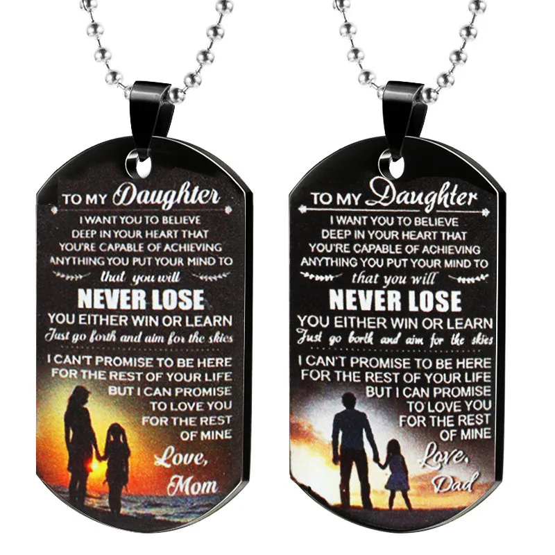 Dog Tags Pendant Necklace Family Jewelry To My Son Daughter I Want You To Believe Love Dad Mom Necklace Military Army Cards
Dog Tags Pendant Necklace Family Jewelry To My Son Daughter I Want You To Believe Love Dad Mom Necklace Military Army Cards