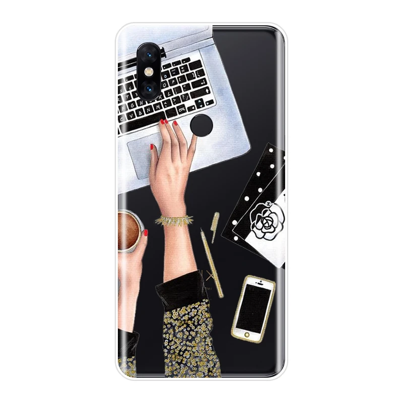 Задняя крышка для Xiaomi Mi Max Note 1 2 3 мягкий силиконовый розовый женский мультяшный