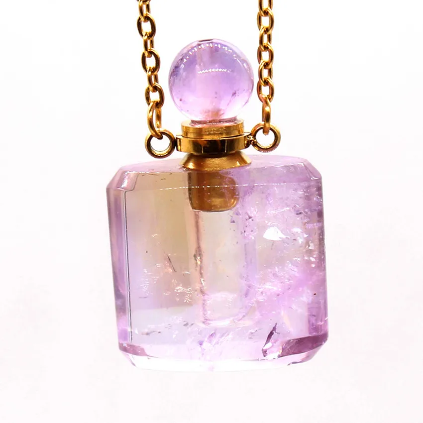 100-Unique 1 Pcs Light Yellow Gold Color Perfume Bottle Pendant Natural Amethysts Necklace Double Buckle Jewelry
100-Unique 1 Pcs Light Yellow Gold Color Perfume Bottle Pendant Natural Amethysts Necklace Double Buckle Jewelry