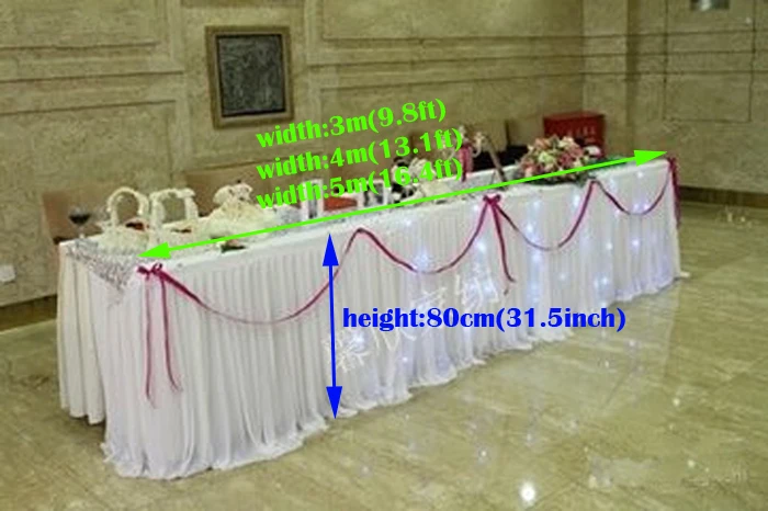 13.1ft(W)*31.5"(H) ice silk Tablecloth wedding table skirt banquet party table skirt with swag table cover wedding table swag
13.1ft(W)*31.5"(H) ice silk Tablecloth wedding table skirt banquet party table skirt with swag table cover wedding table swag