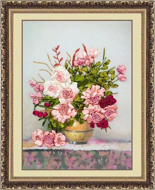 Needlework,DIY Ribbon Cross stitch Sets for Embroidery kit,Beautiful Blossom rose flowers Cross-Stitch handwork house decor
Needlework,DIY Ribbon Cross stitch Sets for Embroidery kit,Beautiful Blossom rose flowers Cross-Stitch handwork house decor