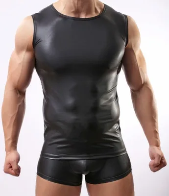 2017 Men Sexy Vest Faux Leather Solid Color Black Male Tank Tops Underwear Slim Wear
2017 Men Sexy Vest Faux Leather Solid Color Black Male Tank Tops Underwear Slim Wear