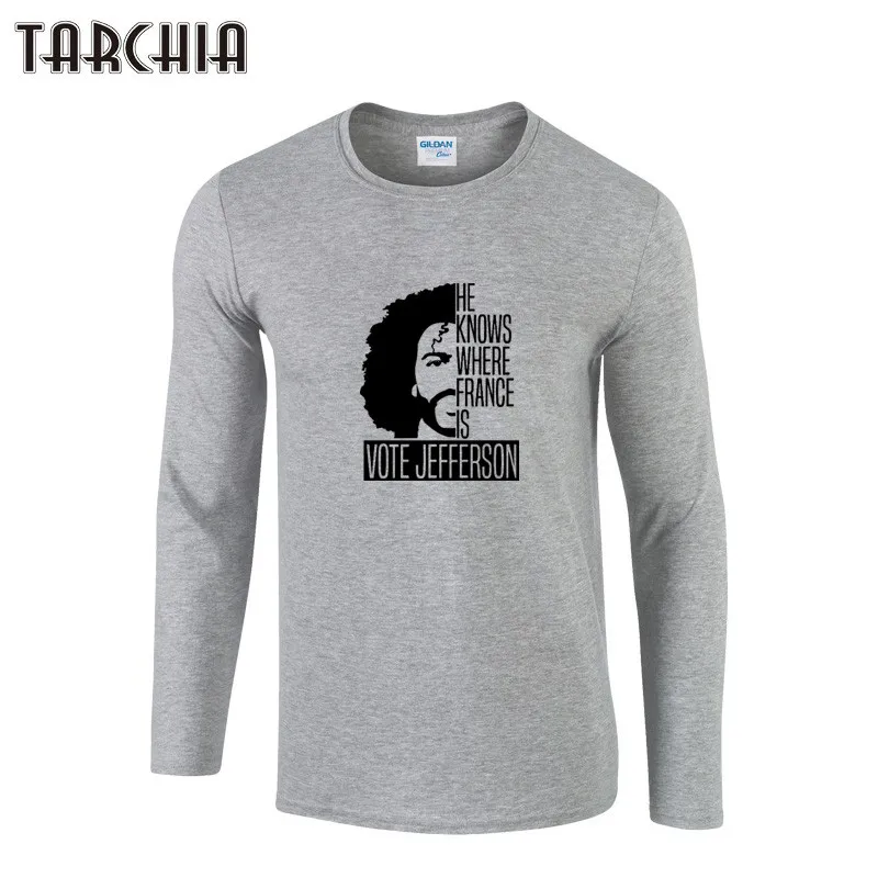 TARCHIA Men T-Shirts 2018 Fashion VOTE JEFFERSON Printed Long Sleeve O-Neck Tees Tops Autumn Spring Casual Slim T Shirts Homme
TARCHIA Men T-Shirts 2018 Fashion VOTE JEFFERSON Printed Long Sleeve O-Neck Tees Tops Autumn Spring Casual Slim T Shirts Homme