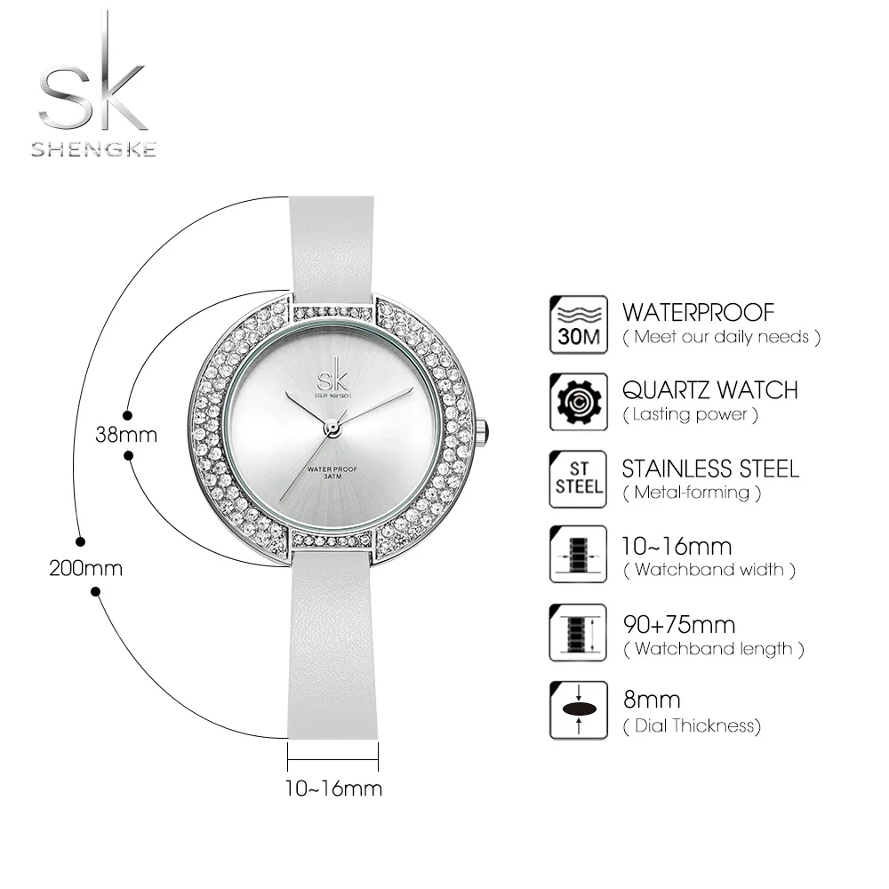 Shengke Brand Relogio Feminino 2018 Casual Women Watches Diamond Dial Girl's Quartz Clock Leather Band Watch Wristwatch Women
Shengke Brand Relogio Feminino 2018 Casual Women Watches Diamond Dial Girl's Quartz Clock Leather Band Watch Wristwatch Women