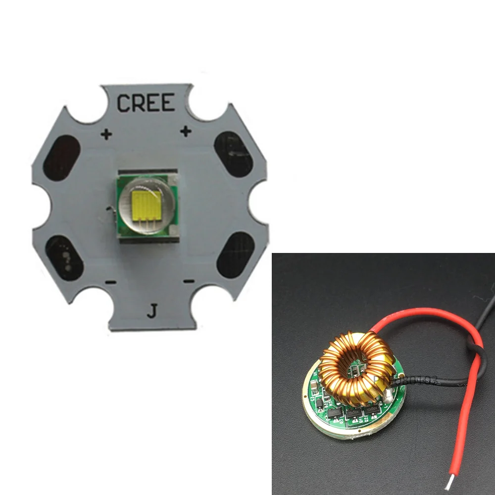 CREE XML LED XM-L T6 U2 10W WHITE 6000-6500K LED Emitter chip 20MM Cooper PCB+Input 12V LED 5Mode driver
CREE XML LED XM-L T6 U2 10W WHITE 6000-6500K LED Emitter chip 20MM Cooper PCB+Input 12V LED 5Mode driver