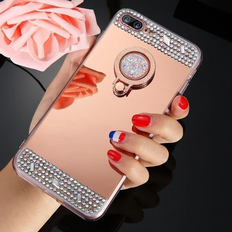 Чехол цвета розового золота для Xiaomi Redmi Note 5 6 7 Pro 4X 4 зеркальный чехол с кольцом