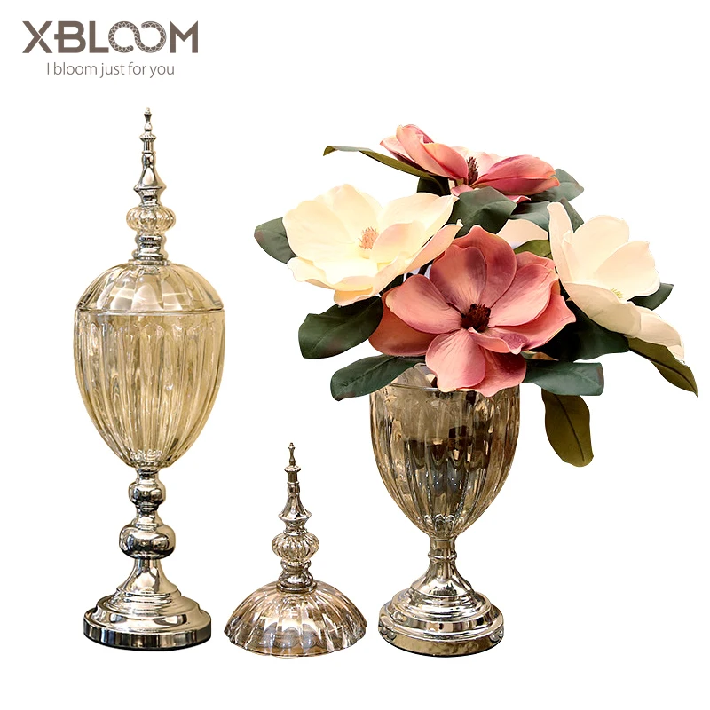 Classical European-style rhodium-plated crystal glass vase flower pot fruit plate candle holder storage box wedding decor gift
Classical European-style rhodium-plated crystal glass vase flower pot fruit plate candle holder storage box wedding decor gift